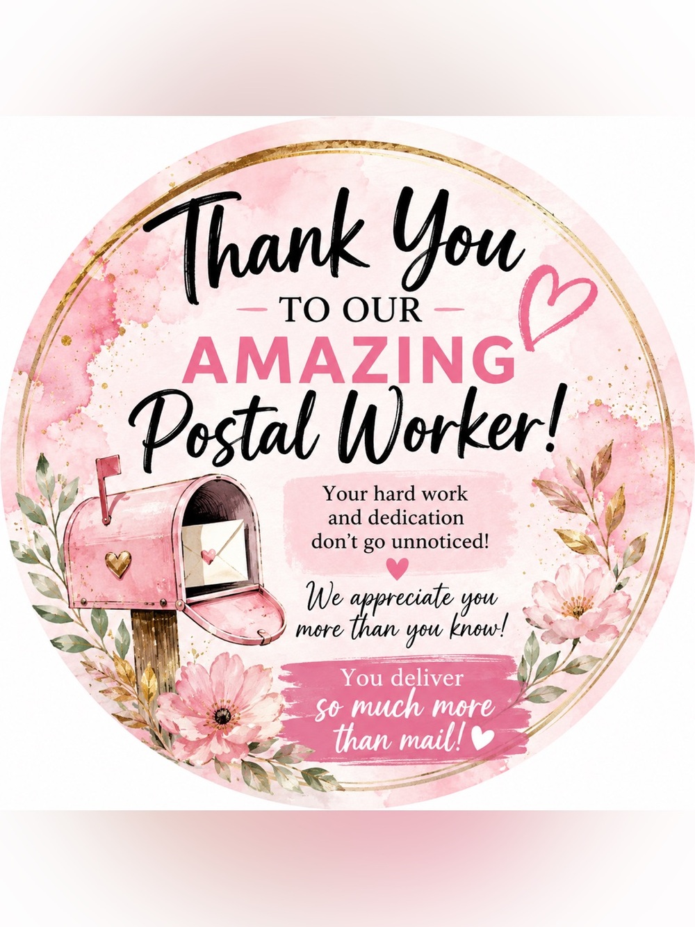 Thank You Postal Worker Sticker | Mail Carrier Appreciation Sticker